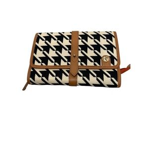 Spartina 449‎ Travel Jewelry Organizer Case houndstooth Tan Brown Black White